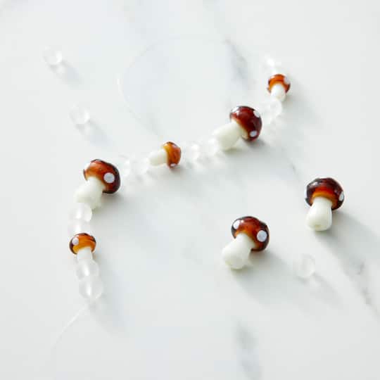 12 Packs: 7 ct. (84 total) Mushroom Glass Beads by Bead Landing™
